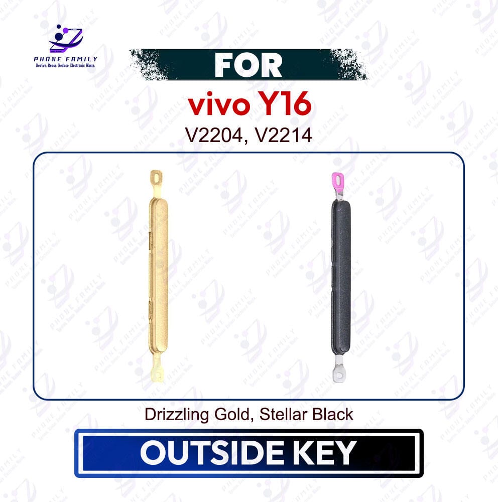 vivo Y16 Volume Up Down Button Outside Key | Side Key External Button Replacement | V2204, V2214