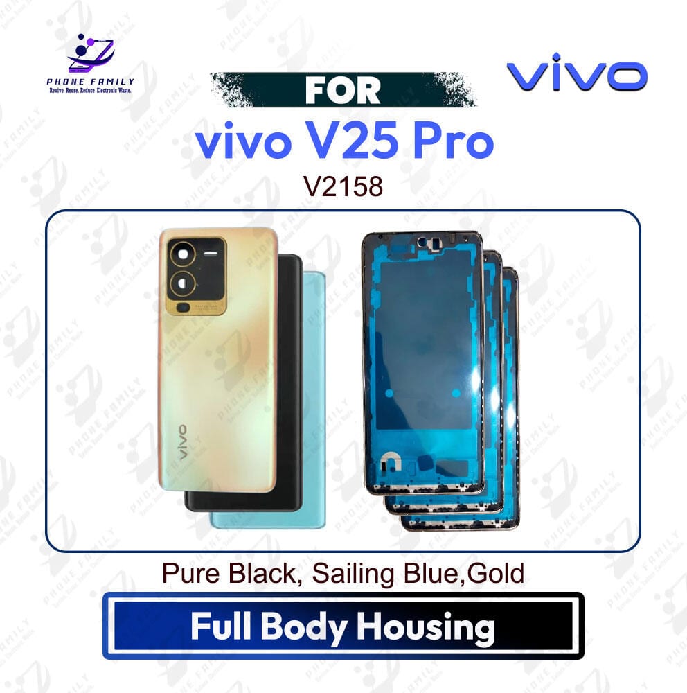 vivo V25 Pro Full Body Housing V2158 (Side Frame + Back Panel Without Camera Glass)