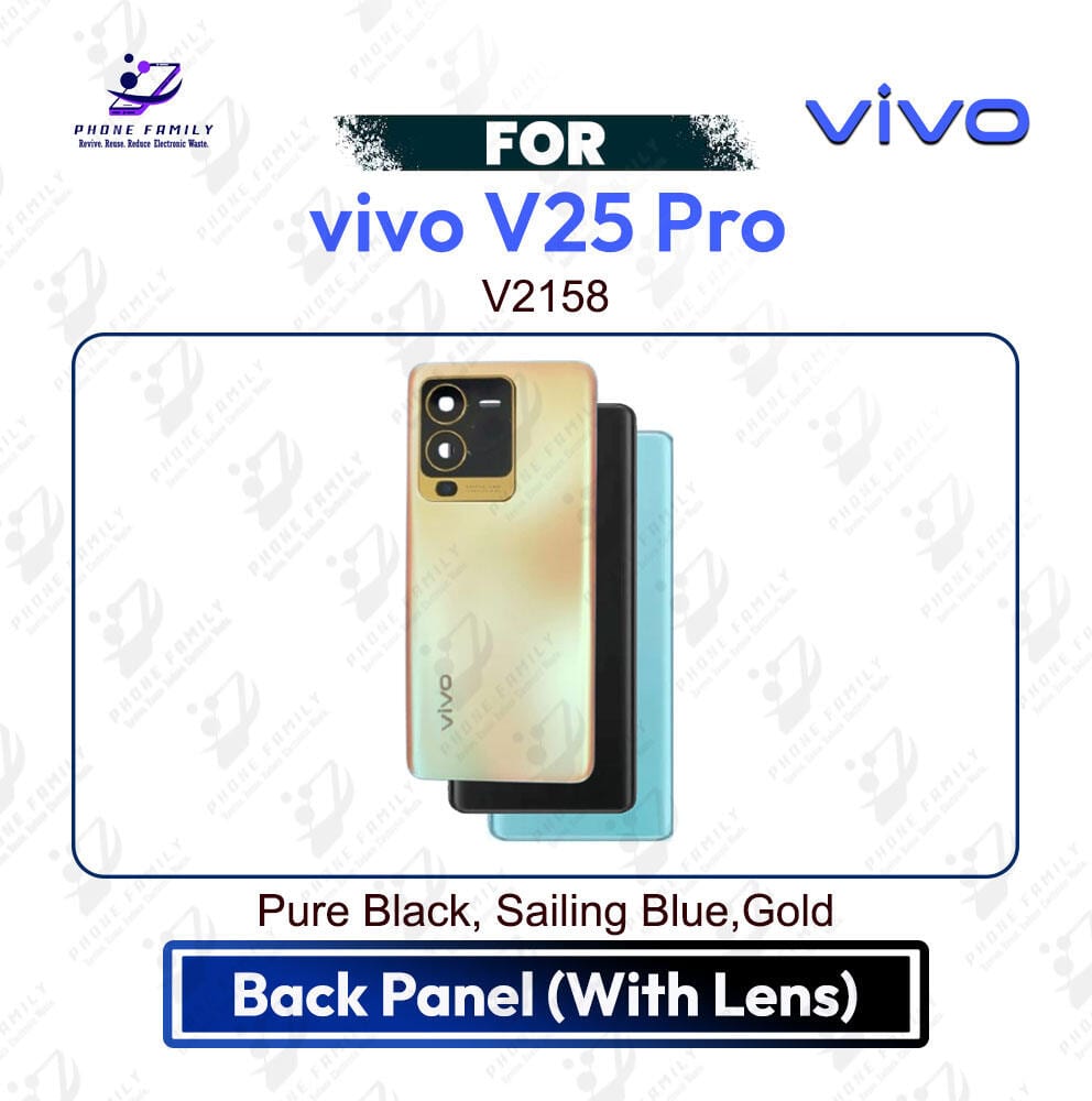 Vivo V25 Pro Back Panel with Lens | Backshell Casing Full Body Housing Battery Cover Replacement Part (V2158)