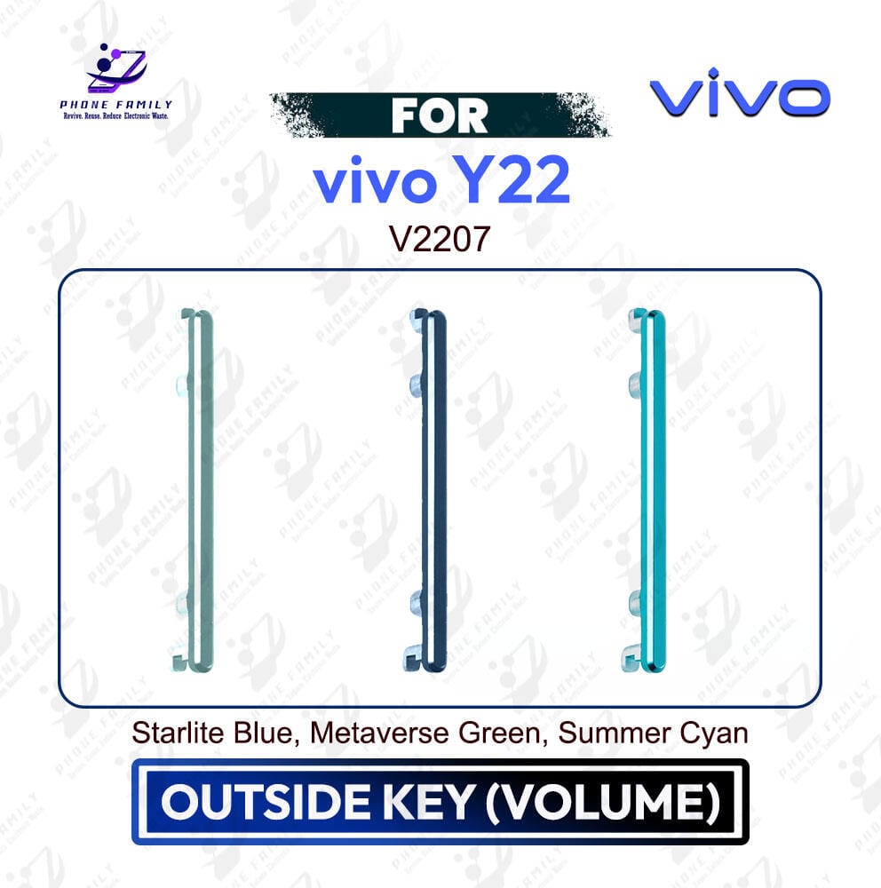 vivo Y22 Volume Up Down Button Outside Key | Side Key External Button Replacement | V2207
