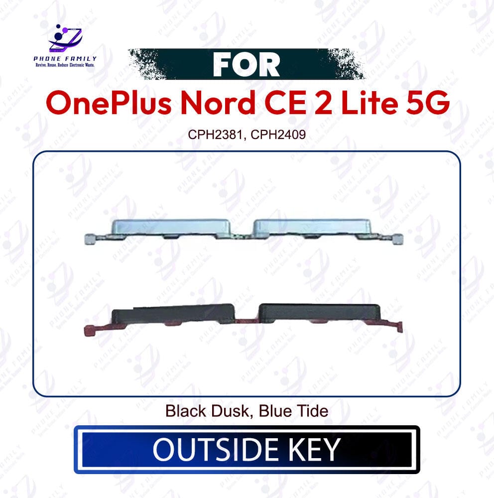 OnePlus Nord CE 2 Lite 5G Volume Up Down Button Outside Key | Side Key External Button Replacement | Exact CPH2381, CPH2409