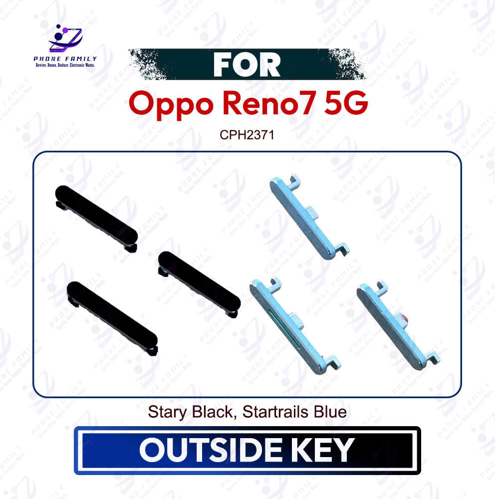 Oppo Reno7 5G Power & Volume Up Down Button Outside Key | Side Key External Button Replacement | Exact CPH2371