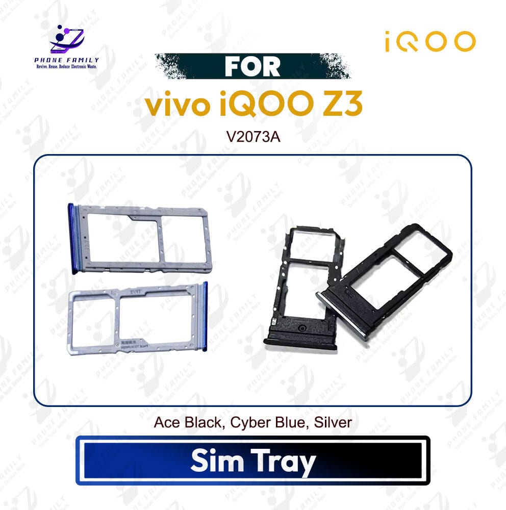 vivo iQOO Z3 Sim Tray / Sim Slot /SD Card Tray /Holder Card compatible Replacement Parts | V2073A