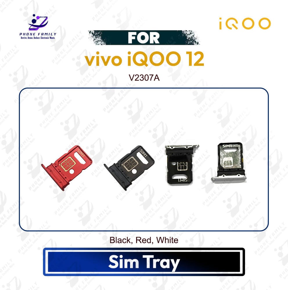 vivo iQOO 12 Sim Tray / Sim Slot /SD Card Tray /Holder Card compatible Replacement Parts |