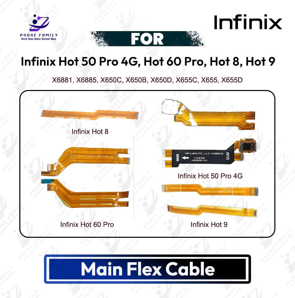 Infinix Hot 50 Pro 4G, Hot 60 Pro, Hot 8, Hot 9 Main Board Motherboard Connector Flex Cable