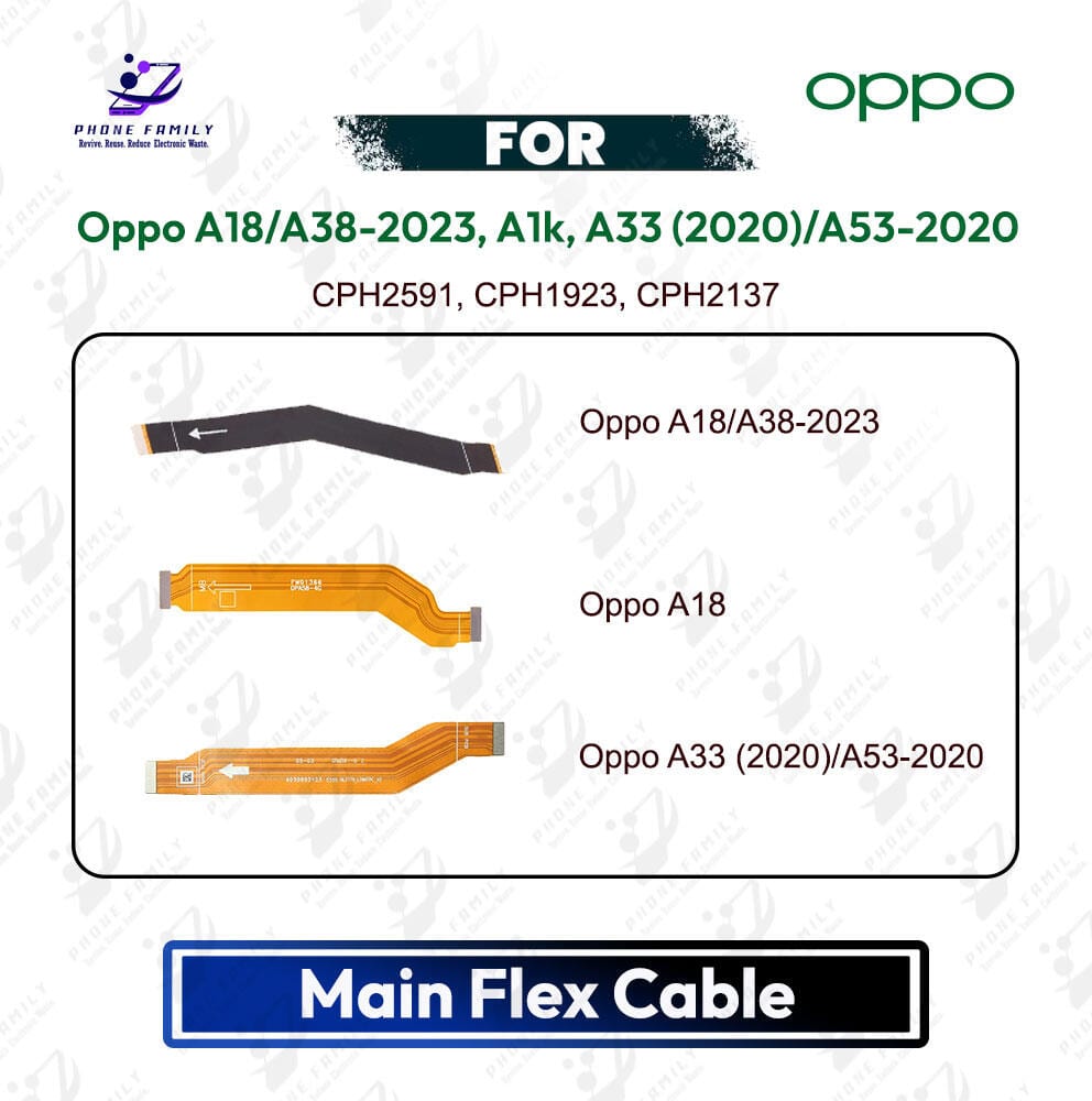 Oppo A18/A38-2023, A1k, A33 (2020)/A53-2020 Main Board Motherboard Connector Flex Cable