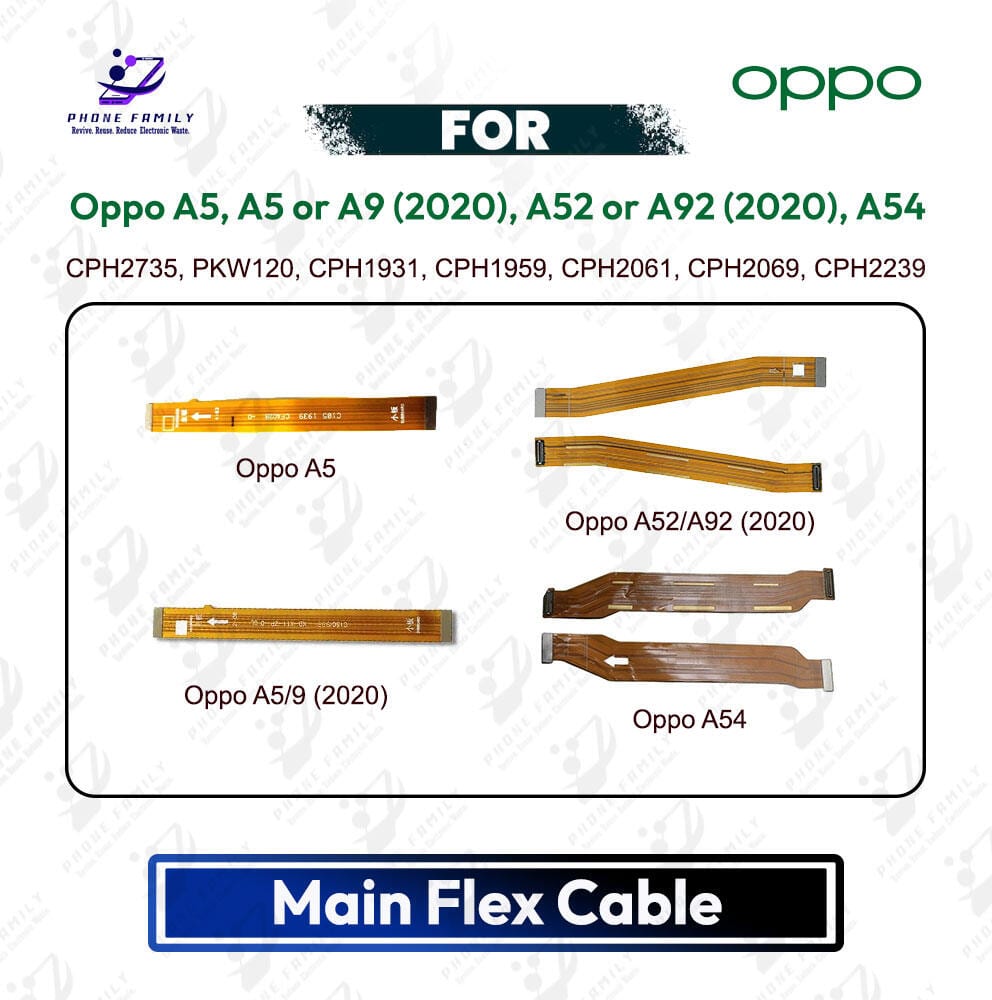 Oppo A5, A5 or A9 (2020), A52 or A92 (2020), A54 Main Board Motherboard Connector Flex Cable