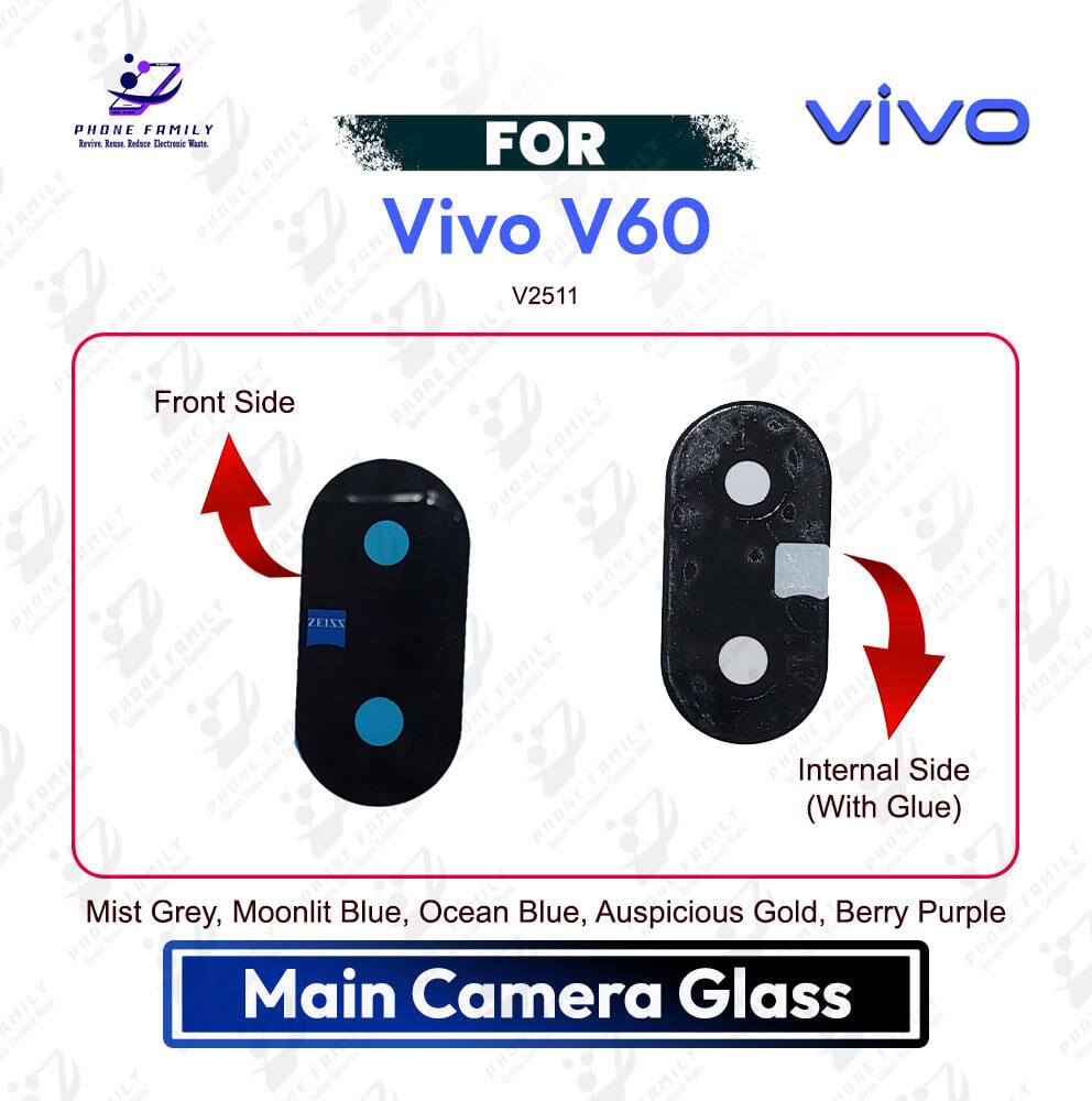 Vivo V60 Main Camera Glass Replacement Rear Back Camera Outer Lens Glass Cover Repair Part (V2511)
