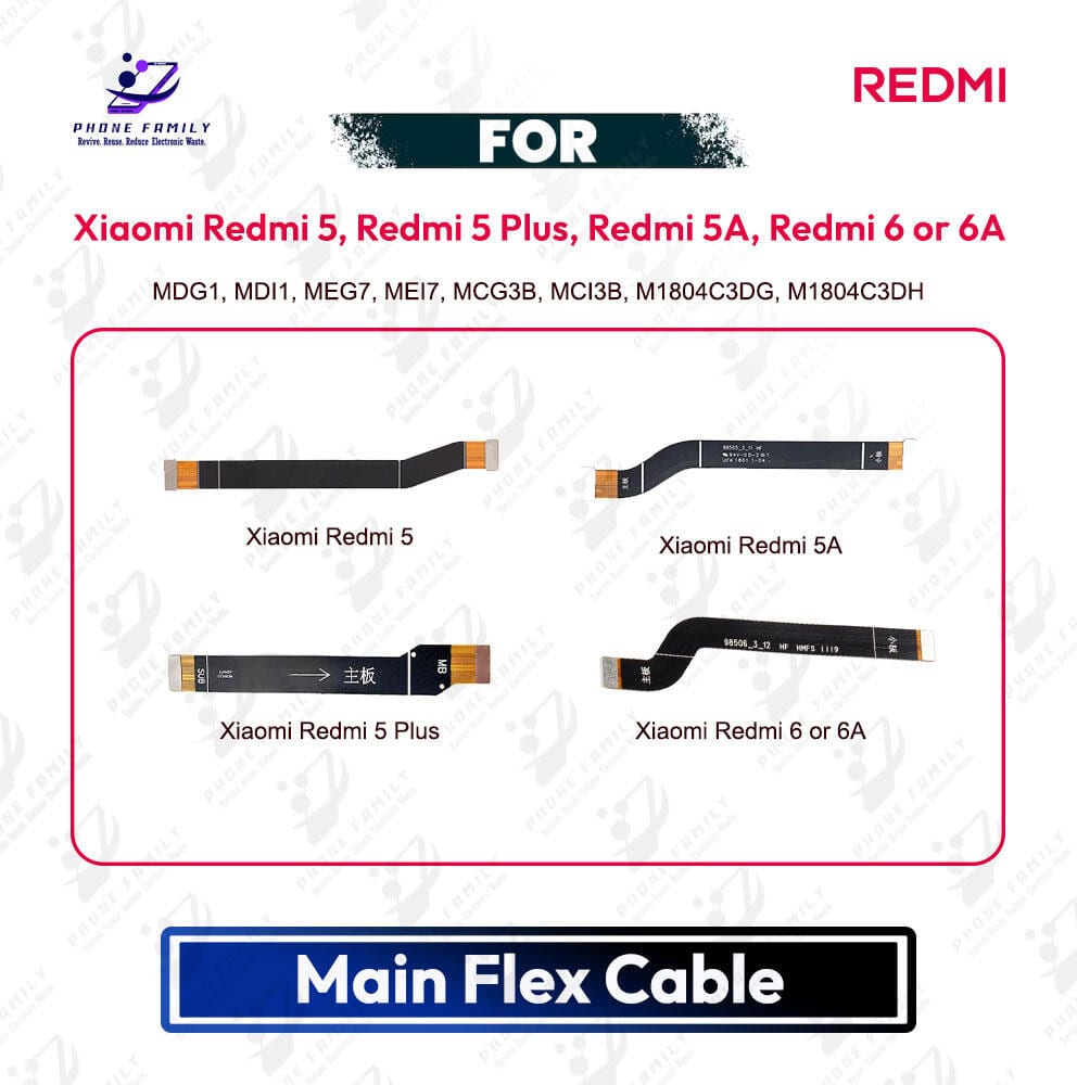 Xiaomi Redmi 5, Redmi 5 Plus, Redmi 5A, Redmi 6 or 6A Main Board Motherboard Connector Flex Cable