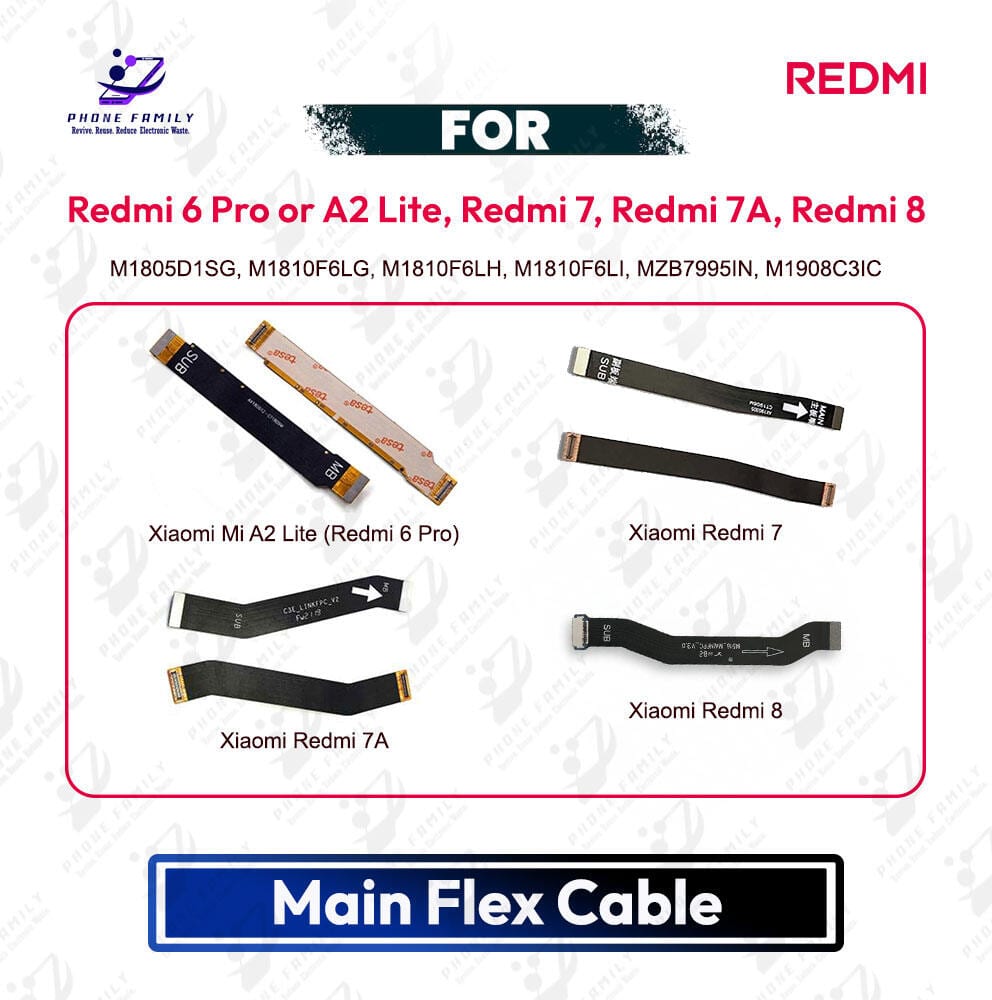 Redmi 6 Pro or A2 Lite, Redmi 7, Redmi 7A, Redmi 8 Main Board Motherboard Connector Flex Cable