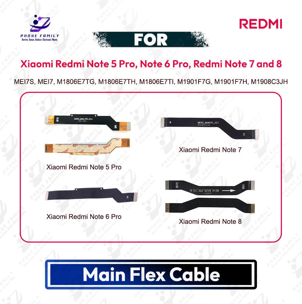Xiaomi Redmi Note 5 Pro, Note 6 Pro, Redmi Note 7 and 8 Main Board Motherboard Connector Flex Cable