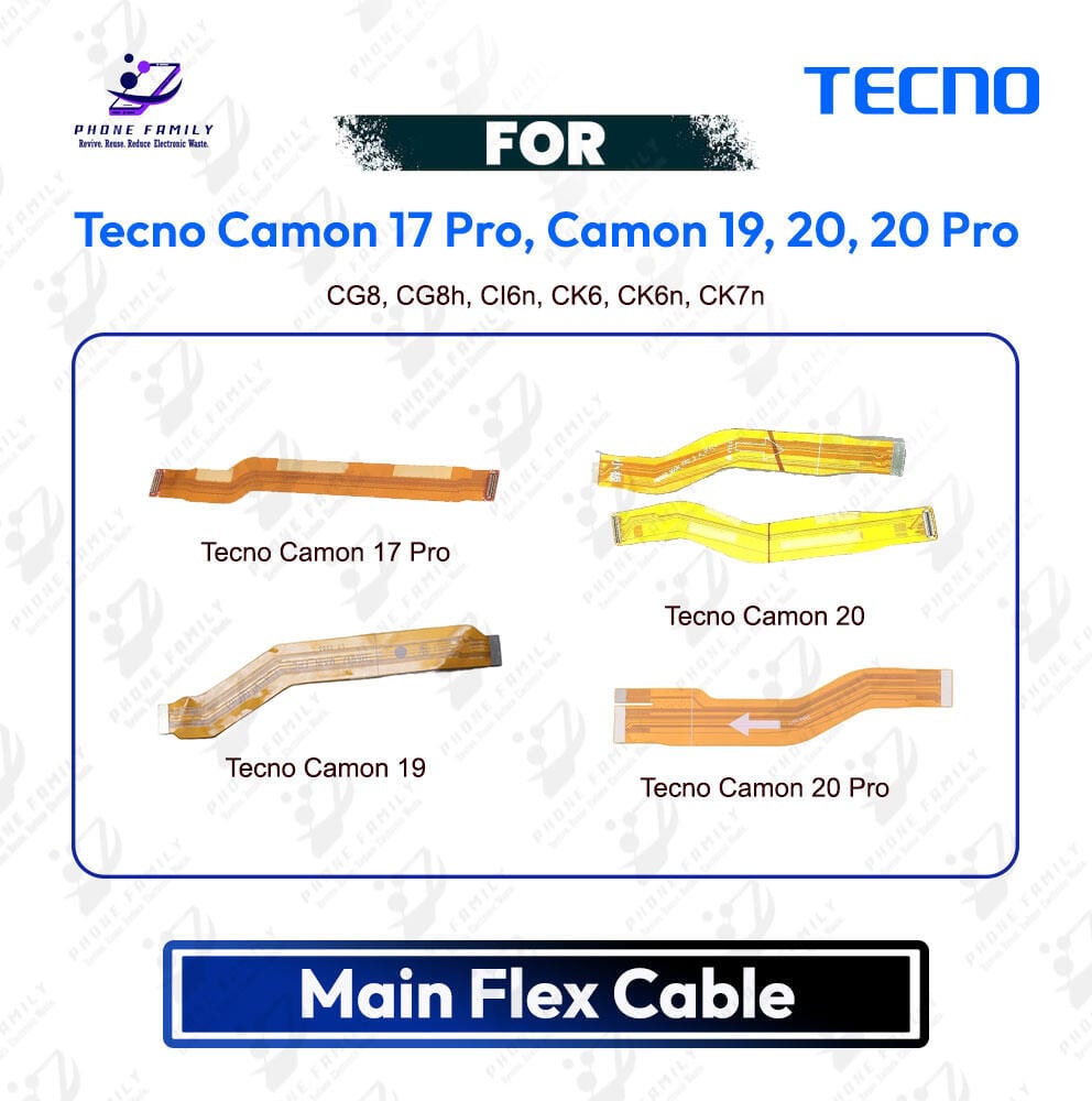 Tecno Camon 17 Pro, Camon 19, 20, 20 Pro Main Board Motherboard Connector Flex Cable PCB Board Repair Spare Part Replacement
