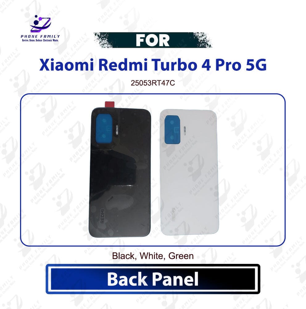 Xiaomi Redmi Turbo 4 Pro 5G Back Panel Backshell Casing With Logo All Colors Available Replacement Repair Part For 25053RT47C