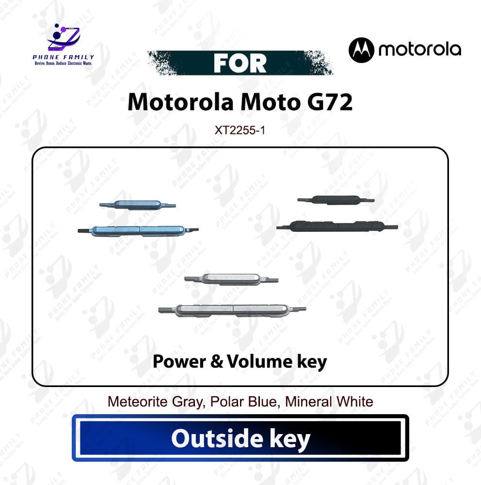 Motorola Moto G72 Power On Off Volume Up Down Button Outside Key Side Key External Button Replacement Repair Part For‎ XT2255-1