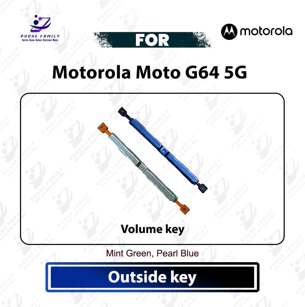 Motorola Moto G64 5G Volume Up Down Button Outside Key Side Key External Button Replacement Repair Part