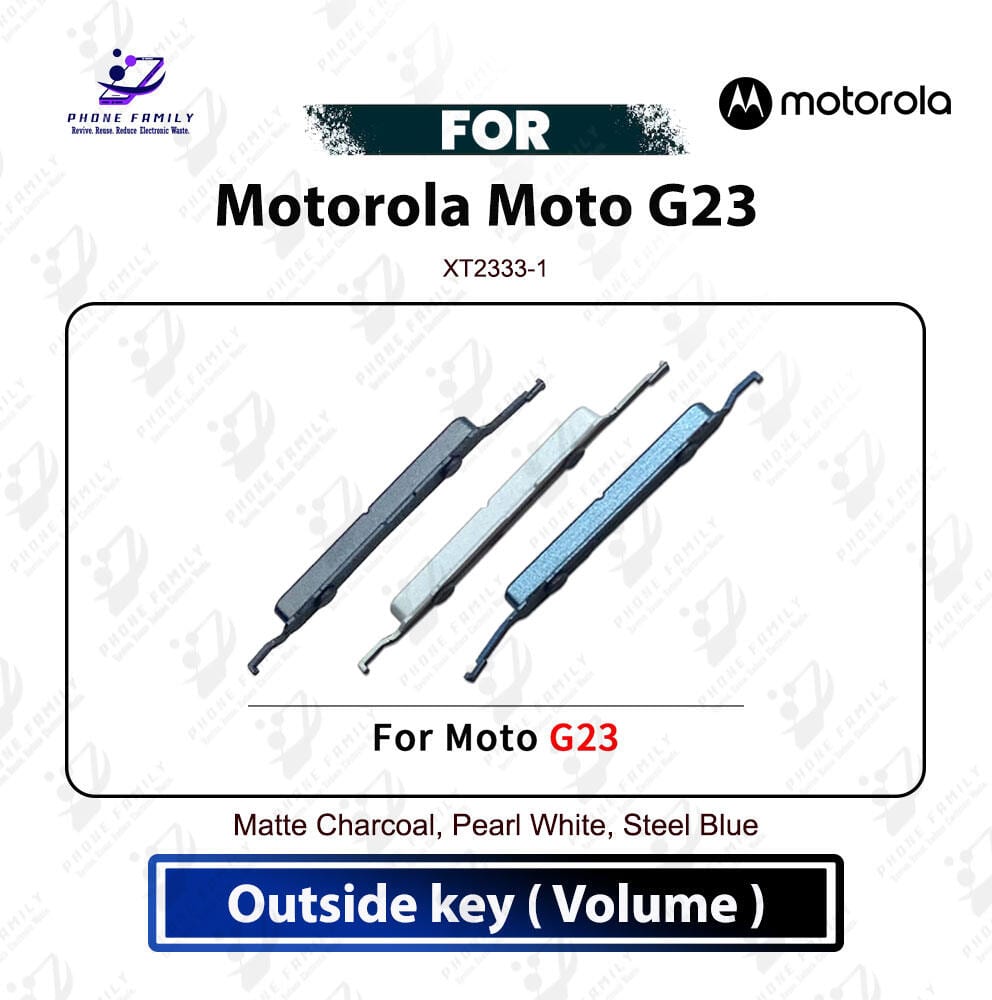Motorola Moto G23 Volume Up Down Button Outside Key Side Key External Button Replacement Repair Part (XT2333-1)