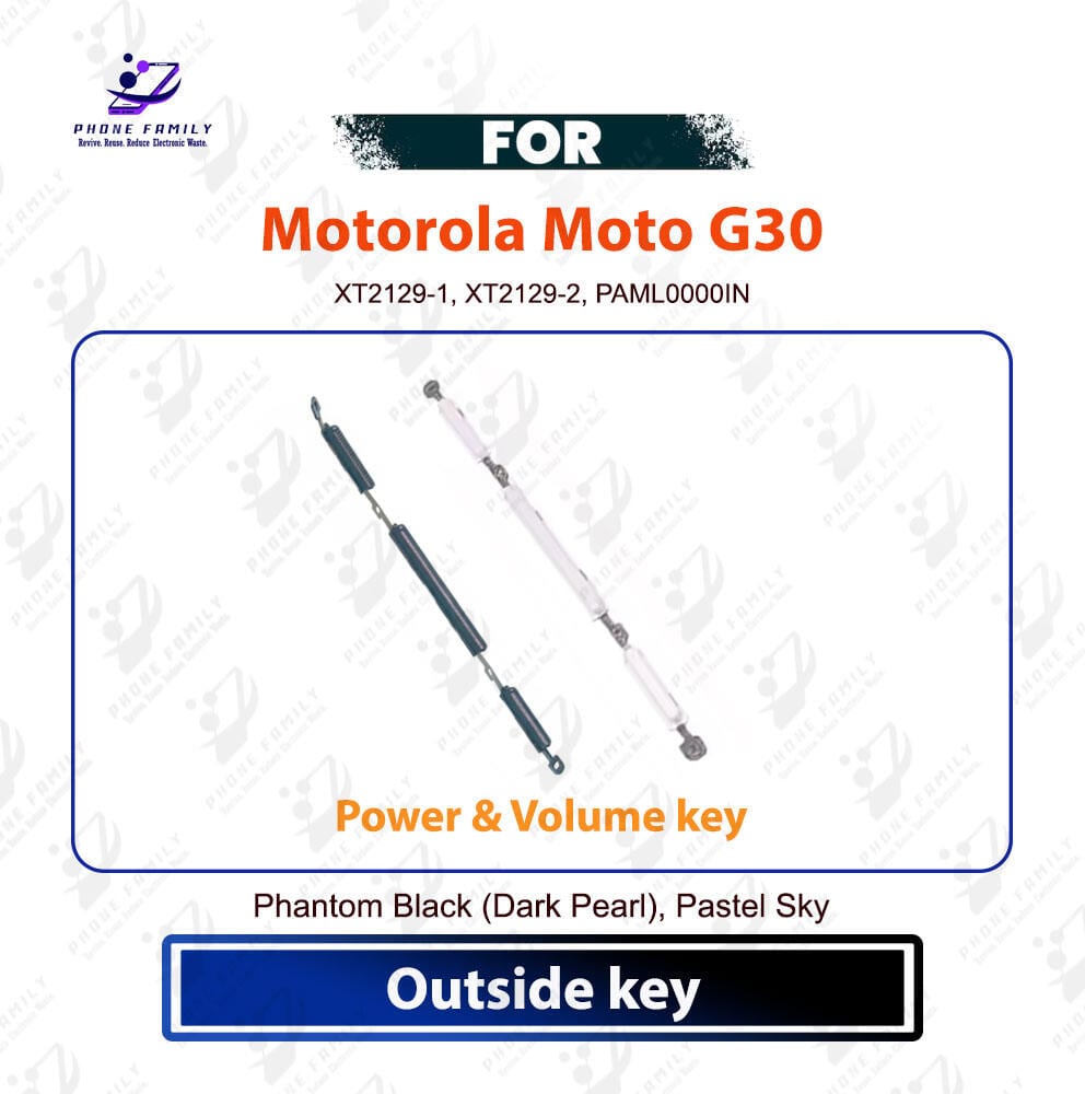Motorola Moto G30 Power & Volume Up Down Button Outside Key | Side Key External Button Replacement | Exact XT2129-1, XT2129-2, PAML0000IN