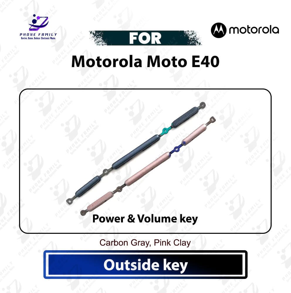 Motorola Moto E40 Power On Off Volume Up Down Button Outside Key Side Key External Button Replacement Part