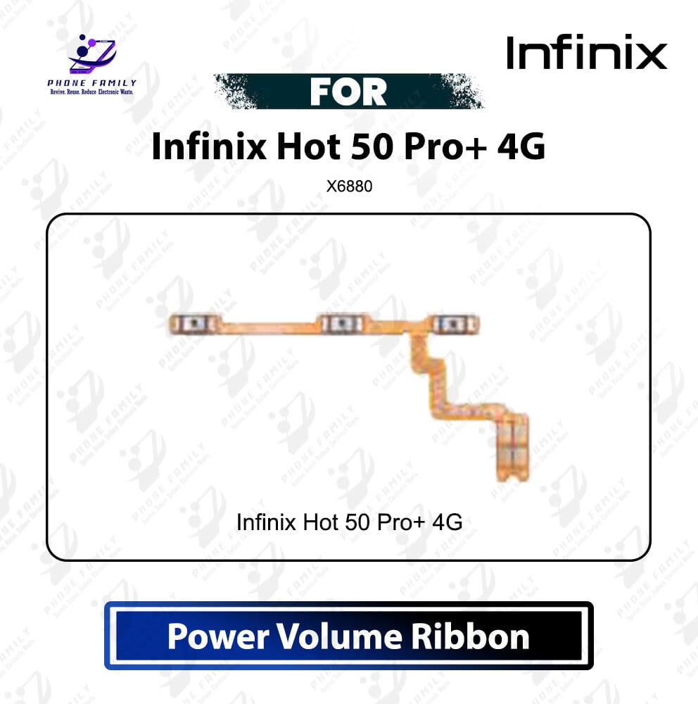 Infinix Hot 50 Pro+ 4G Power On Off Switch Button Side Volume Up Down Buttons Flex Cable Replacement Part (X6880)