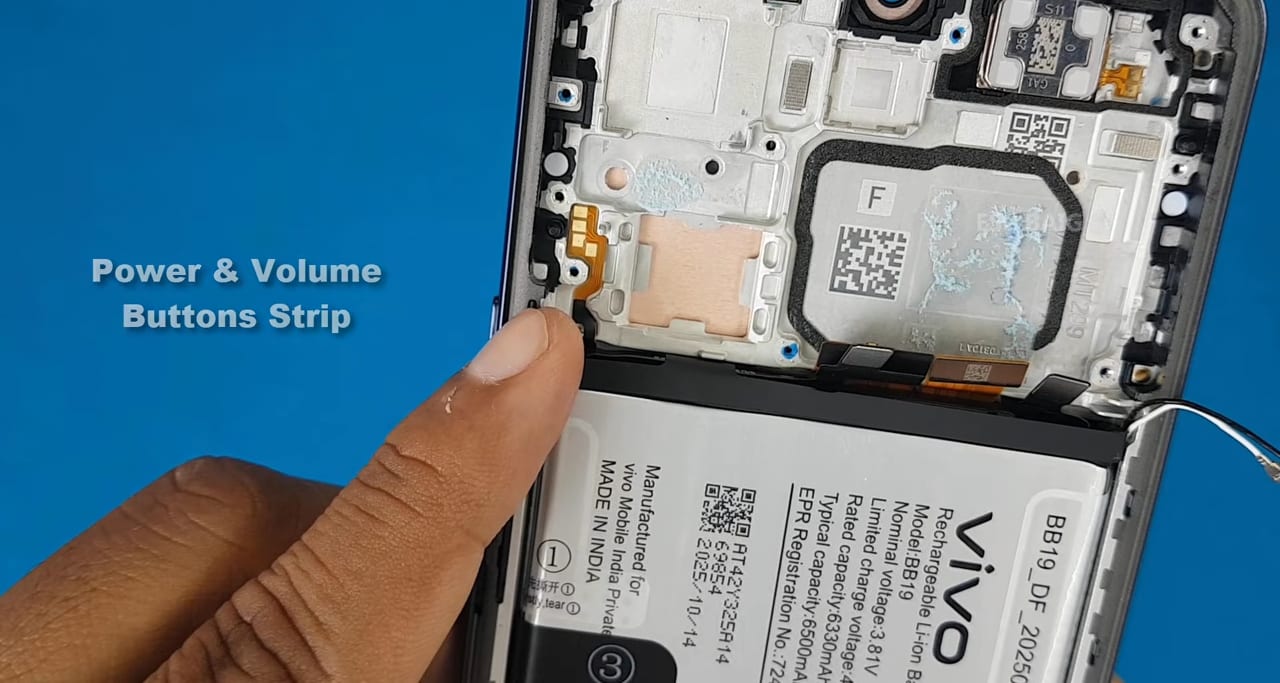 Vivo V60 Power Button + Volume Button Outside Key | Side Key Flex Cable Replacement | Exact Fit