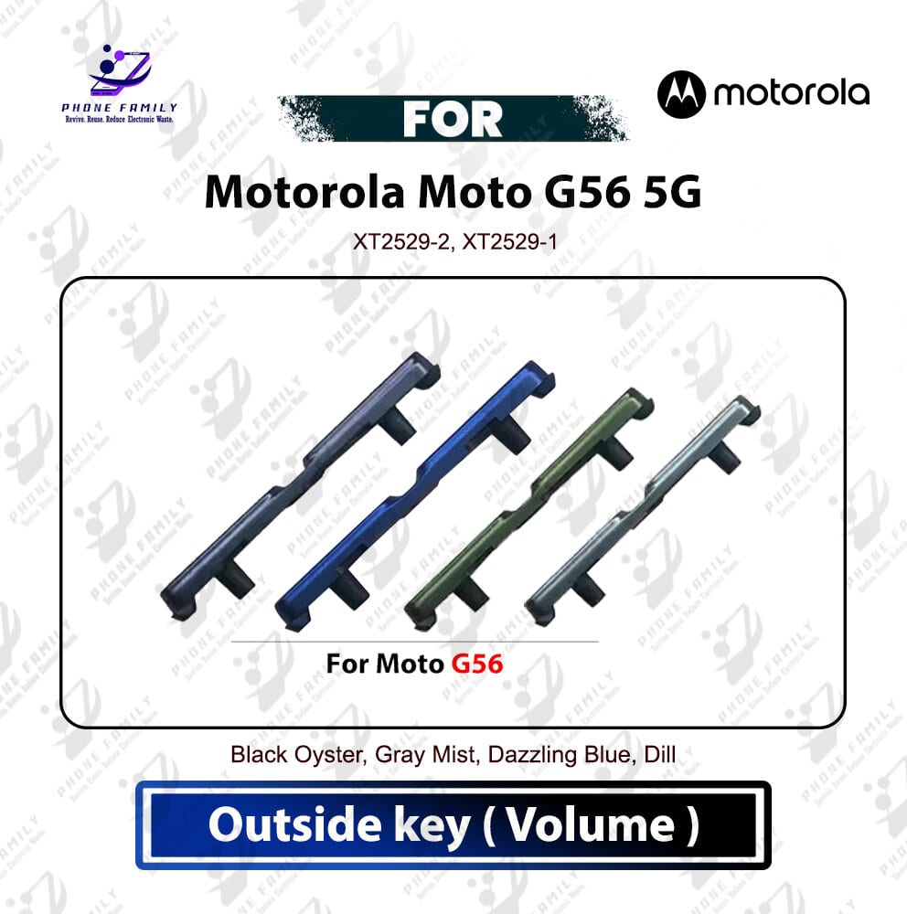 Motorola Moto G56 5G Volume Up Down Button Outside Key Side Key External Button Replacement Repair Part - XT2529-2, XT2529-1