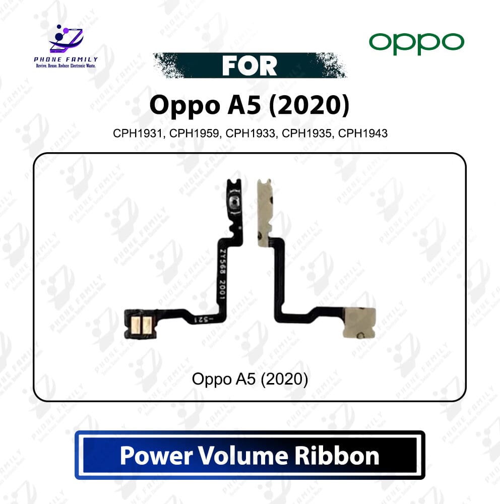 Oppo A5 (2020) Power On Off Switch Button Side Volume Up Down Buttons Flex Cable Replacement Repair Part For CPH1931, CPH1959
