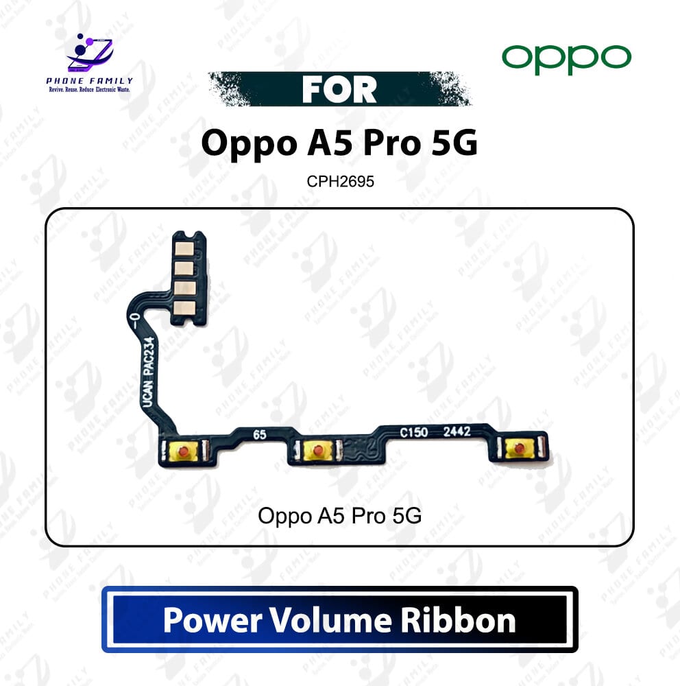 Oppo A5 Pro 5G Power On Off Switch Button Side Volume Up Down Buttons Flex Cable Replacement Repair Part For CPH2695