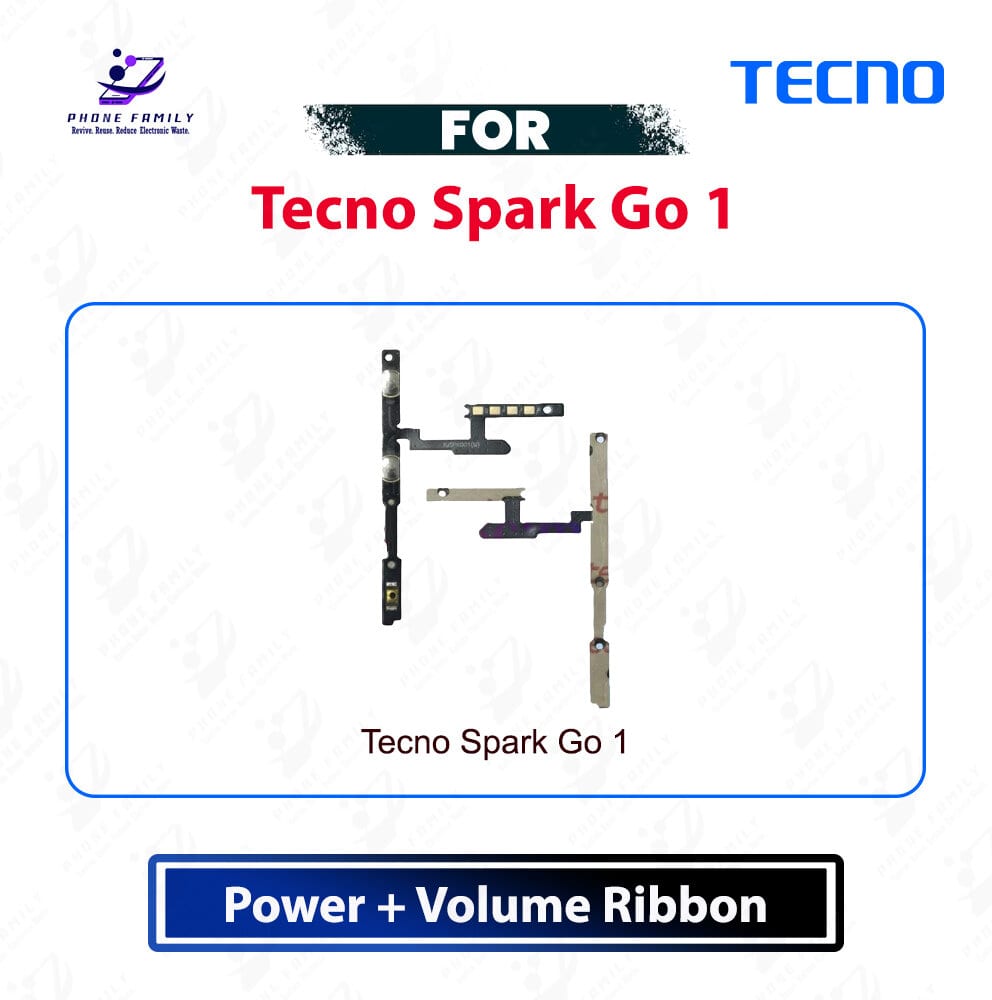 Tecno Spark Go 1 Power On Off Switch Volume Up Down Side Button Flex Cable Replacement Spare Repair Part for Mobile