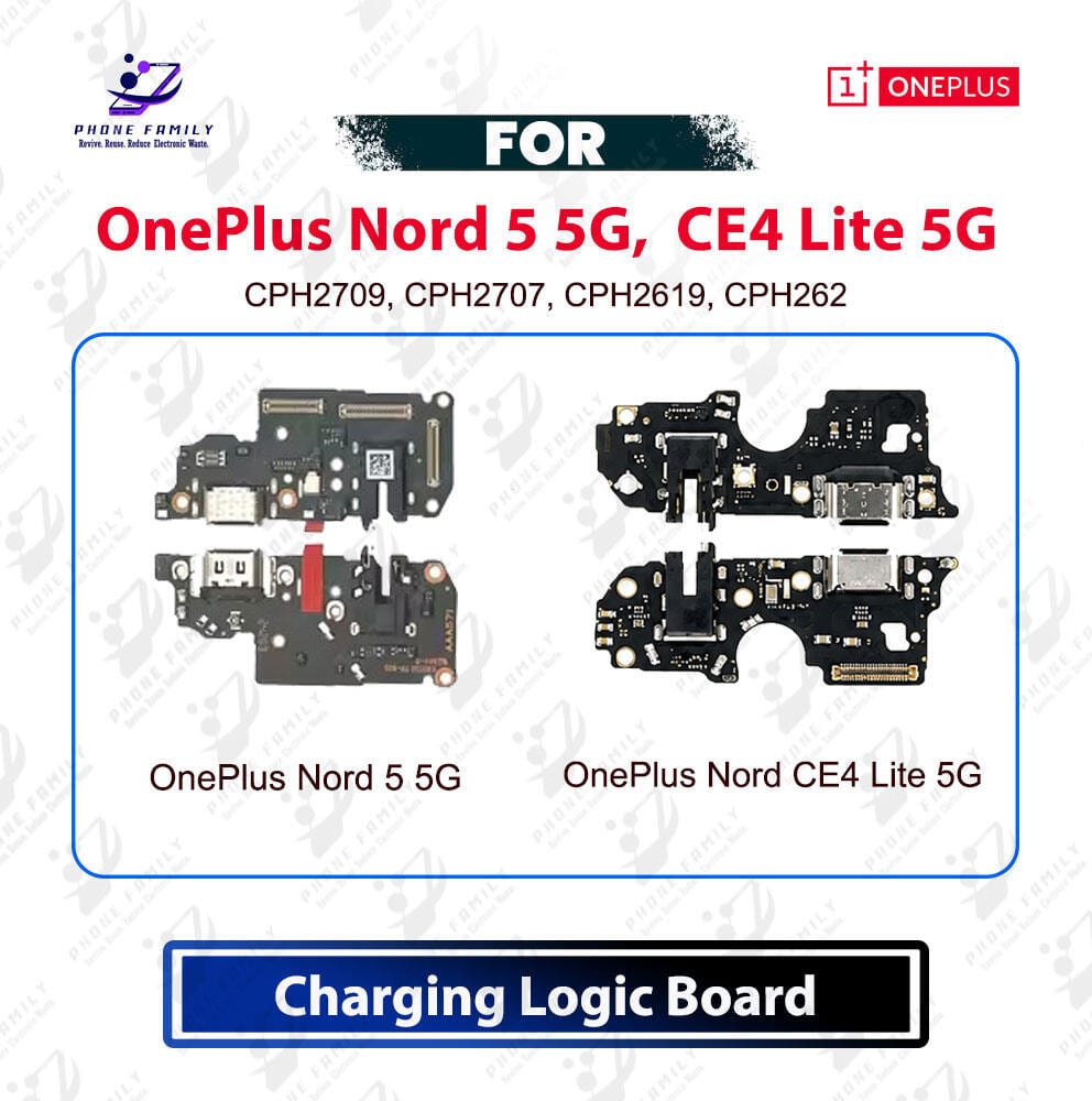 OnePlus Nord 5 5G,  CE4 Lite 5G Charging Logic Board USB Charging Port PCB Dock Connector Spare Repair Part (Model CPH2709, CPH2619)