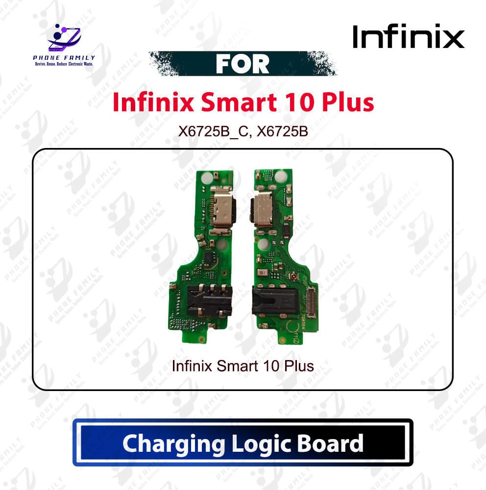 Infinix Smart 10 Plus Charging Logic Board USB Charging Port PCB Dock Connector Spare Repair Part ( Model X6725B_C, X6725B )