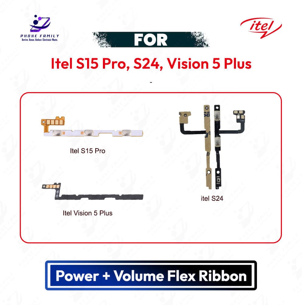 Itel S15 Pro, S24, Vision 5 Plus Power Button Volume/On Off Key Flex Cable Replacement Parts