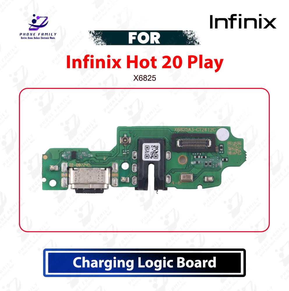 Infinix Hot 20 Play Charging Logic Board Charging Port USB Plug PCB Dock Connector Replacement Spare Repair Part For X6825