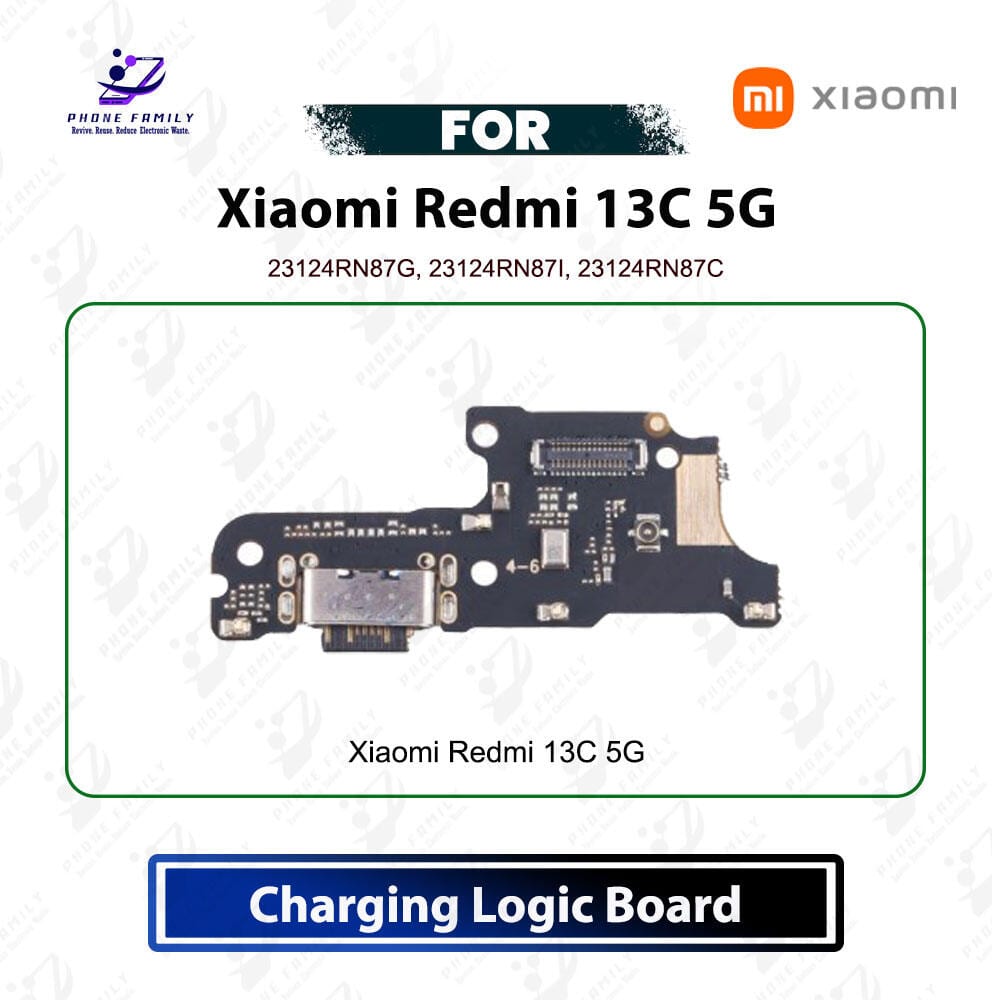 Xiaomi Redmi 13C 5G Charging Logic Board USB Charging Port PCB Dock Connector Replacement Spare Repair Part (Model 23124RN87G, 23124RN87I, 23124RN87C)