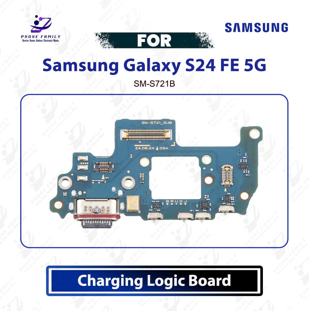 Samsung Galaxy S24 FE 5G Charging Logic Board Charging Port PCB USB Plug Dock Connector Flex Replacement Repair Spare Part For SM-S721B