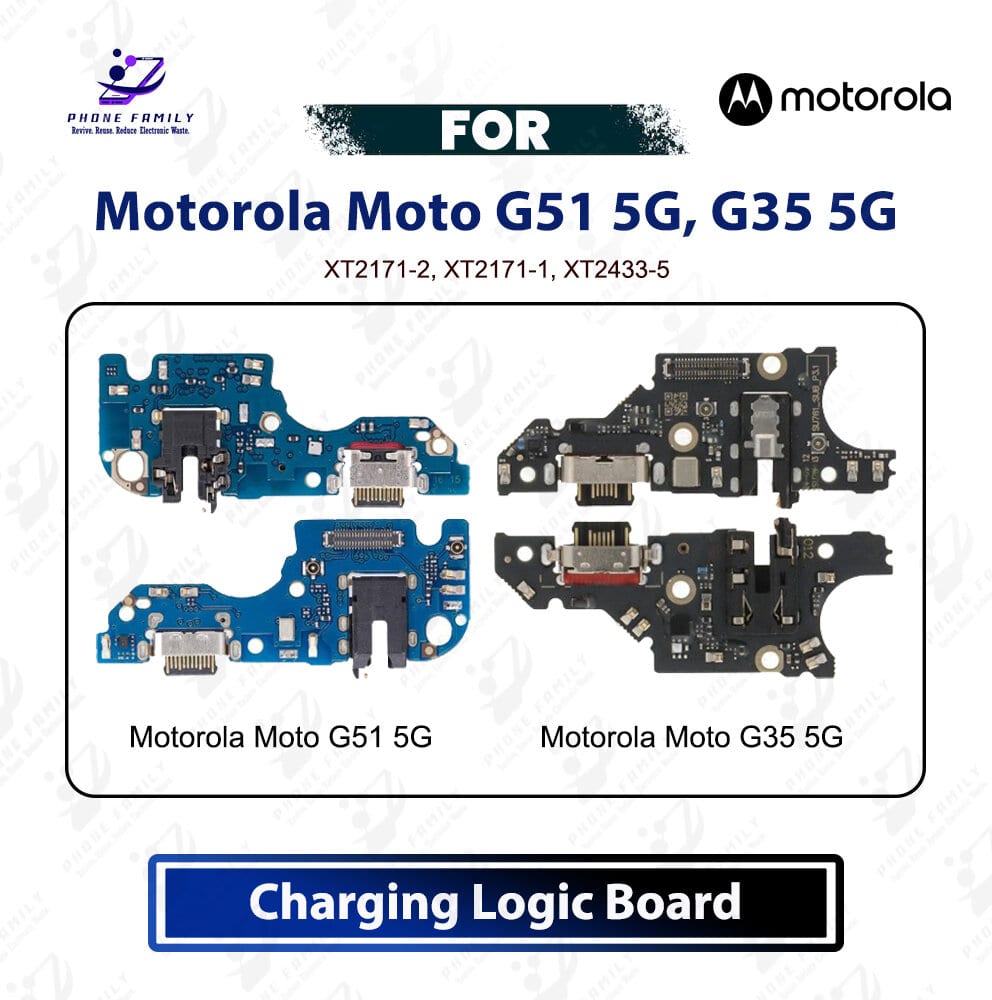 Motorola Moto G51 5G, G35 5G Charging Logic Board Charging Port USB Plug PCB Dock Connector Replacement Spare Repair Part For XT2171-2, XT2171-1, XT2433-5