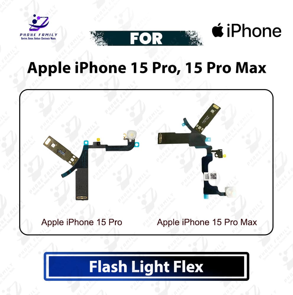 Apple iPhone 15 Pro, 15 Pro Max LED Flash Light & Back Camera Microphone Flex Cable - Rear Camera Flash Ribbon Repair Spare Par