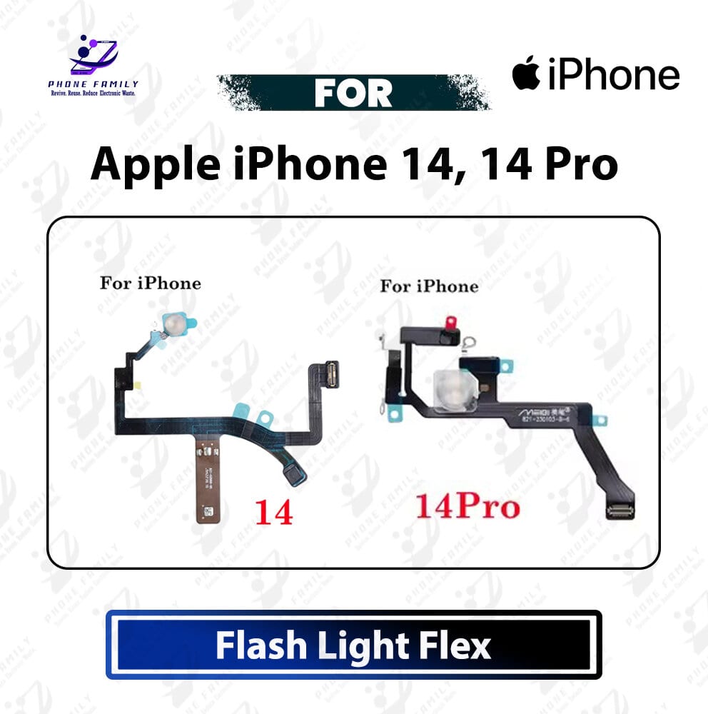 Apple iPhone 14, 14 Pro LED Flash Light & Back Camera Microphone Flex Cable - Rear Camera Flash Ribbon Repair Spare Part