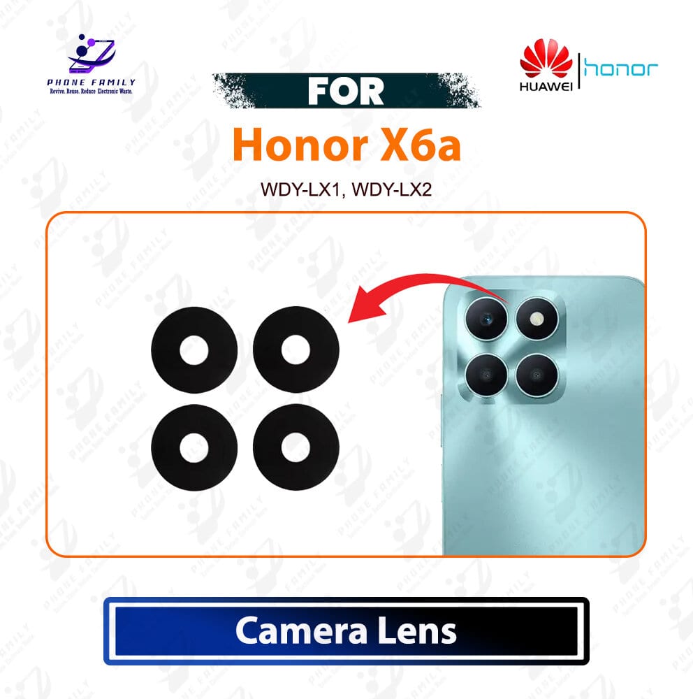 Honor X6a Rear Main Camera Glass Lens Cover Replacement Repair Spare Part For WDY-LX1, WDY-LX2