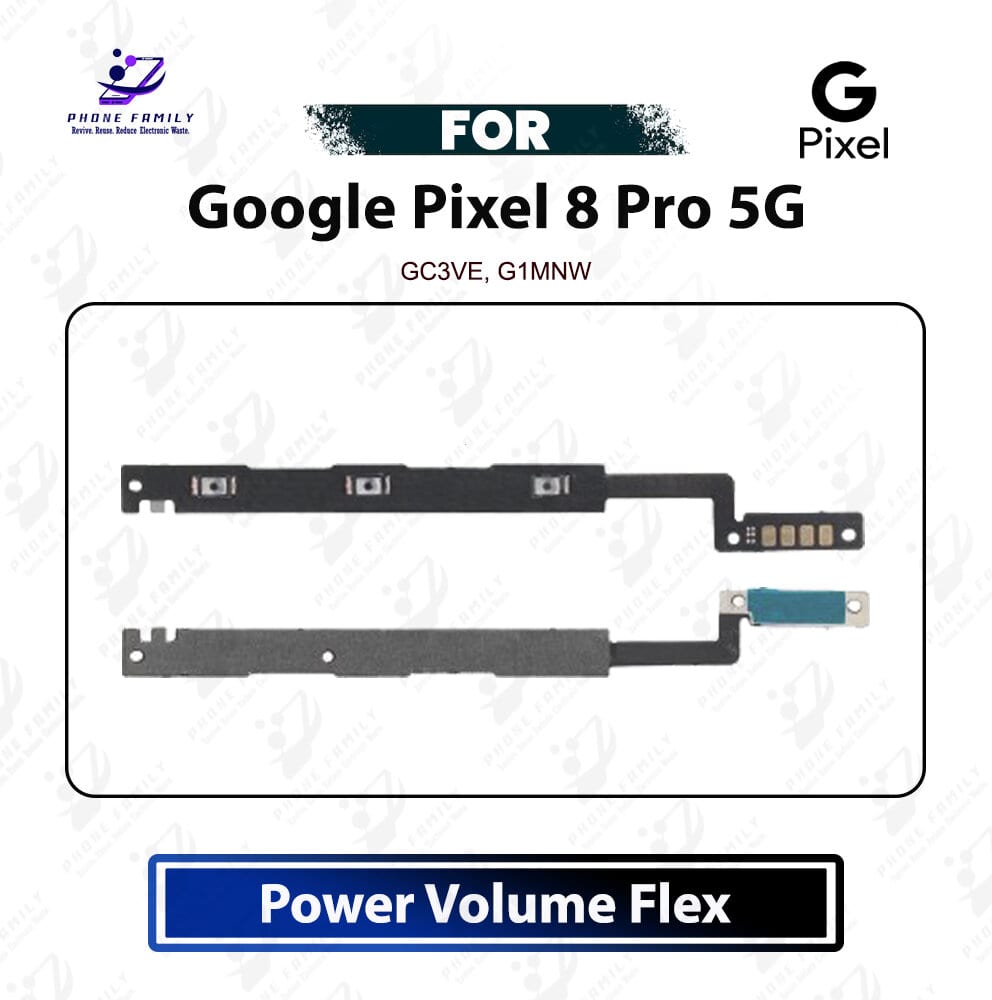 Google Pixel 8 Pro 5G Power On Off Switch Button Side Volume Up Down Buttons Flex Cable Replacement Repair Spare Part For GC3VE, G1MNW