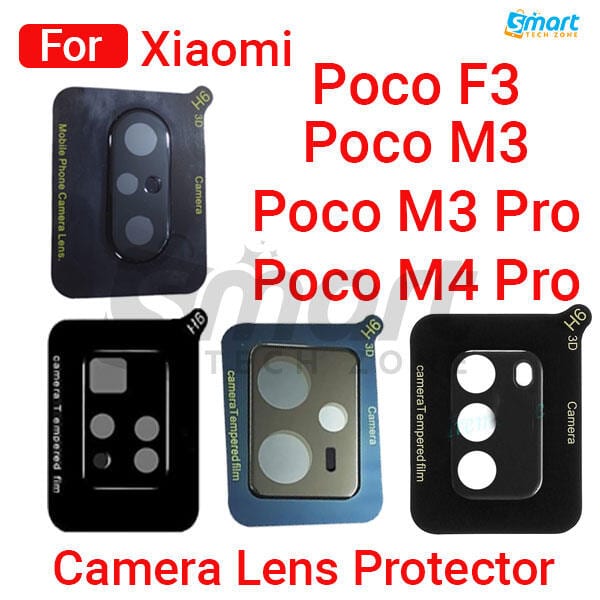 3D Camera Glass Lens Cover Tempered Glass Protector for Xiaomi Poco F3 M3 M3 Pro M4 Pro | Full Camera Coverage I 3D Lens Shield I Oil Resistant