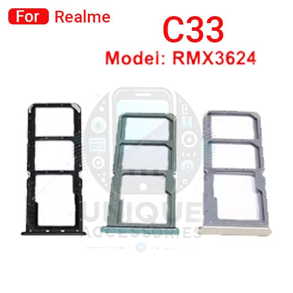 Realme C33 RMX3624 Sim Tray Micro SD Card Slot with Sim Ejector Pin Replacement Part