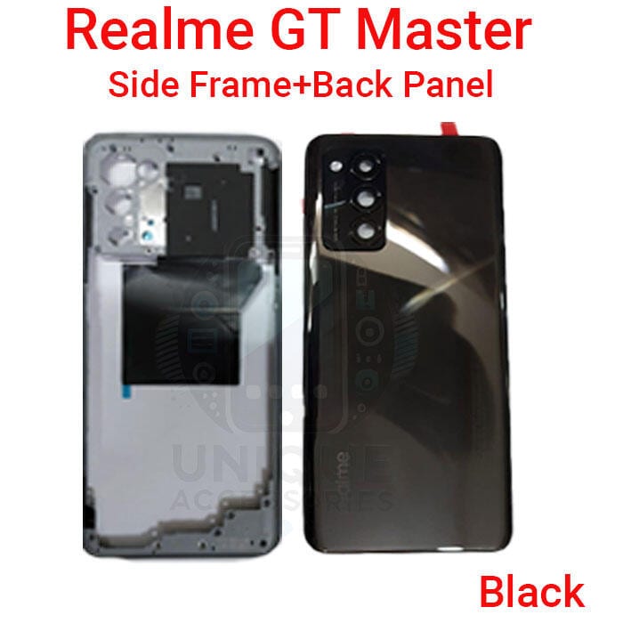 For  Realme GT Master Side Frame + Back Panel Housing + Camera Glass Back shell Replacement Spare Parts