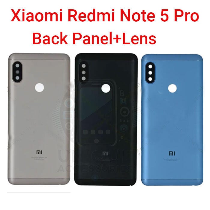 Xiaomi Redmi Note 5 Pro Back Panel/Backshell/ Casing + With Camera Lens + Side Buttons With Logo-All Colors Available