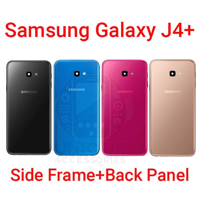 For Samsung Galaxy J4 Plus Side Frame + Back Panel Housing + Camera Glass Back shell Replacement Spare Parts