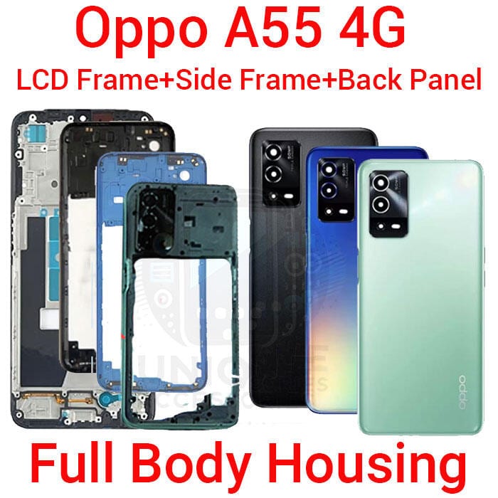 Oppo A55 4G Full Body Housing With Camera Glass (LCD Frame, Side/Middle Frame, Back Panel/Backshell, Camera Glass)