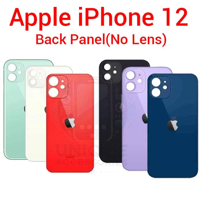 Apple iPhone 12 Back Panel/Backshell/ Casing + Without Camera Lens + Side Buttons With Logo-All Colors Available