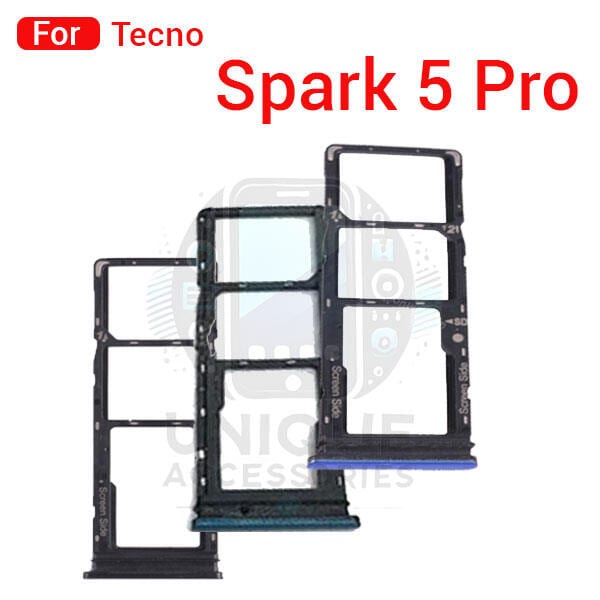 Tecno Spark 5 Pro KD7 Sim Tray Micro SD Card Slot with Sim Ejector Pin Replacement Parts