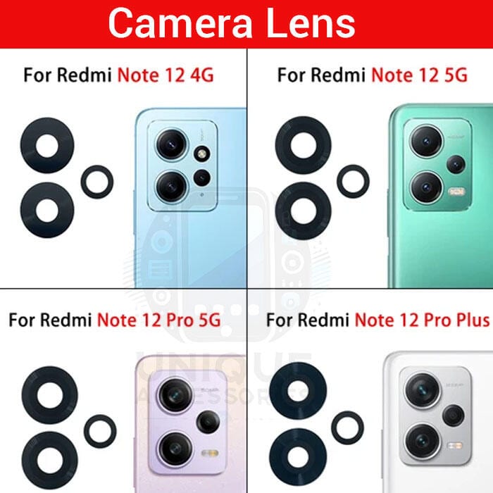 Camera Main Glass Lens for Xiaomi Redmi Note 12/ Pro/ Pro Plus 4G 5G Replacement Part (Not Tempered Camera Glass Protector)