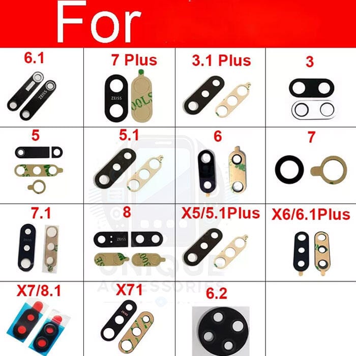 Camera Main Glass Lens for Nokia 2.2 3.2 4.2 5.1 5.1+ 6.1 6.2 X6 6.1+ 7.1 G10 Replacement Part (Not Tempered Camera Glass Protector)