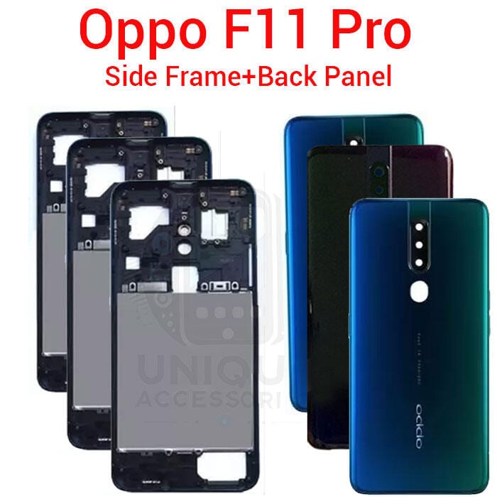 For Oppo F11 Pro Side Frame + Back Panel Housing + Camera Glass Back shell Replacement Spare Parts